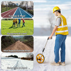 12 Inch Measuring Wheel in Feet with Stronger Triangle Bracket, Rolling Measuring Wheel for Construction, Digital Measure Wheel with Tape Measure and Canvas Carrying Bag, Up to 10000 Ft