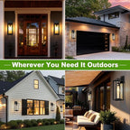 20inch Large Outdoor Wall Lights - 2 Packs Modern Black Exterior Light Fixture with Clear Glass Shade, Waterproof Porch Lighting for House, Farmhouse Sconces Lantern for Front Door, Garage