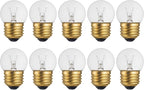 OHLECTRIC 10 Pack - S11 Clear Night Bulbs | Dimmable | 7.5W Incandescent Light Bulb with E26 Medium Base | 40 Lumens Brightness | 2700K Warm White Light for Home Illumination