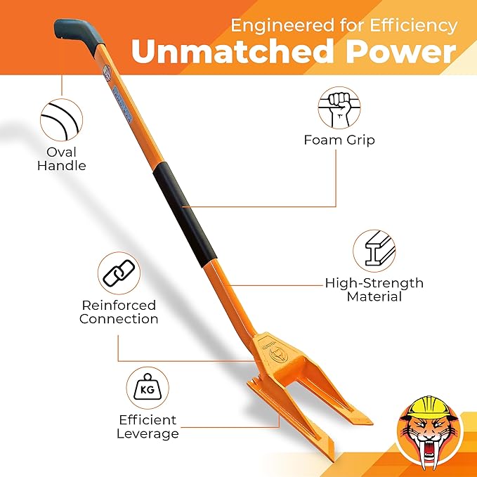 48” Oval Handle Demolition Bar – Ceiling/Wall Demo Bar - Versatile Multi Tool - For Home Renovations and DIYs - Trusted by Contractors, Firefighters & Restoration Professionals