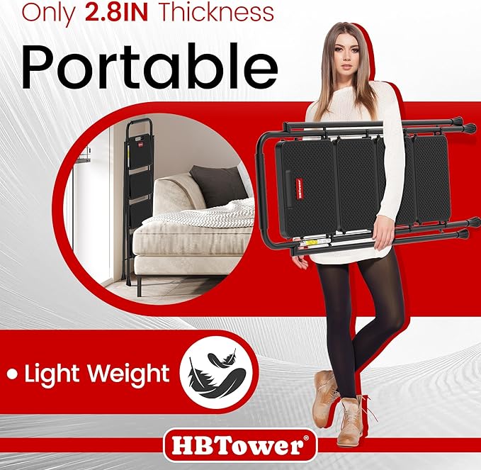 HBTower Step Ladder, Step Stool Foldable for Adults with Wide Anti-Slip Pedal, Lightweight 4 Step Ladders for Home