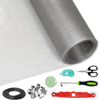 Window Screen Door Repair/Replacement Kit,48" x178" Adjustable Durable Fiberglass Window Screen Mesh,with Spline/Roller/Hook/Clips Screen Door Repair Kit,DIY Window,Porch Sliding Door(Grey)