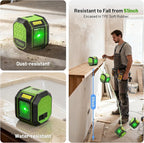 Laser Level with 60 Inch Tripod, Huepar 100Ft Self Leveling Laser Level Rechargeable Green Cross Line Lazer Leveler Tool for Picture Hanging, Tile, Home Renovation, 360° Magnetic Bracket &Target Plate