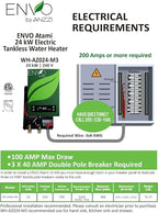 ANZZI Envo ANZZI Electric Tankless Water Heater 24 kW at 240 Volts, Enough to Install Anywhere - For kitchen faucet, bathroom faucet and shower (WH-AZ024-M3)