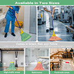 Matthew Cleaning 3Pcs 5'' Headband White&Orange&Green 24Oz Commercial String Mop Heads, Loop-End Mop Head Replacement, Heavy Duty Industrial Washable&Reusable Mop Refills for Residential& Warehouse