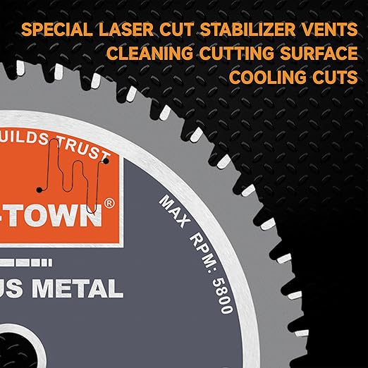 TWIN-TOWN 6-1/2-Inch 48 Teeth Dry Cut Steel and Ferrous Metal Cermet Saw Blade with 5/8-Inch Arbor