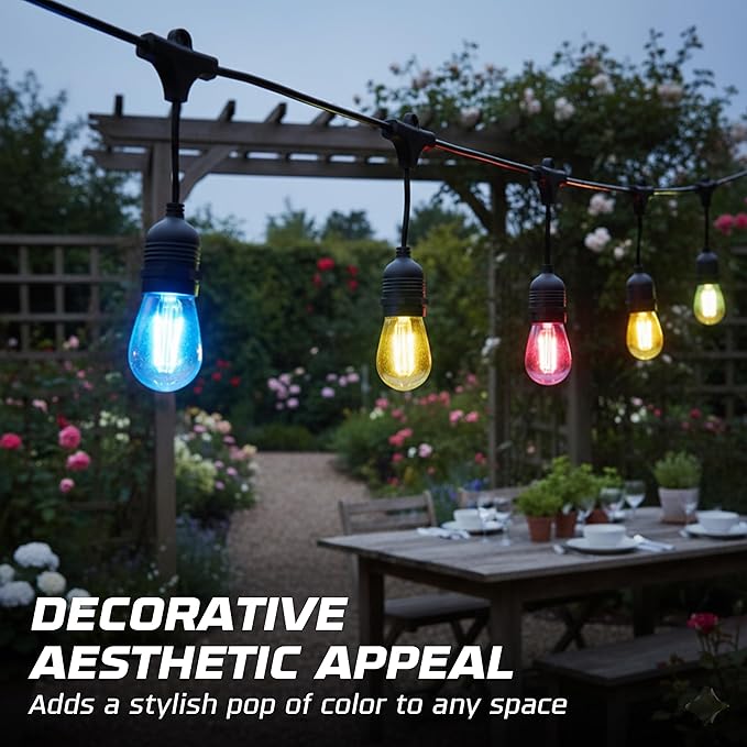 OHLECTRIC Transparent Blue Night Light Bulbs (10-Pack) 11W S14 Sign Bulb, Decorative Light Bulbs, E26 Medium Base, Colorful Bulbs, Dimmable, Sign Replacement Lamp for Indoor & Outdoor Use.Avg Hrs 5000