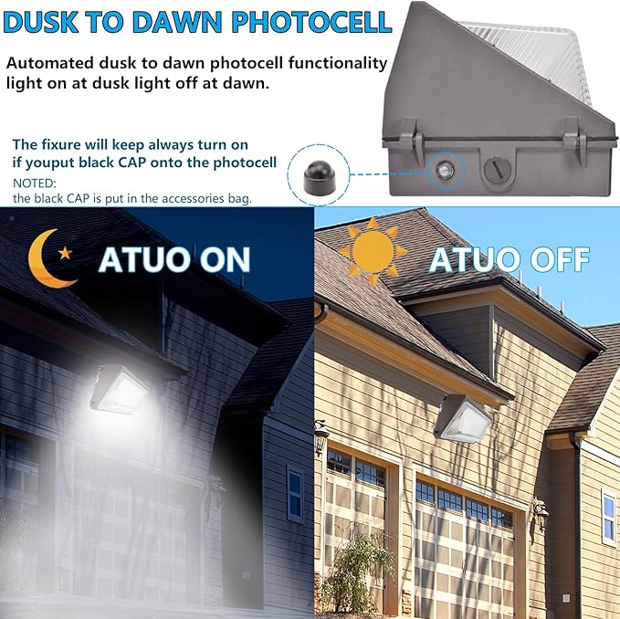 1-10V Dimmable 120W LED Wall Pack Light with Dusk to Dawn Photocell, 100-277V 16800LM 800-1000W HPS/HID Equiv., 5000K Outdoor Security Lighting, ETL Commercial Wall Mount Lights for Building