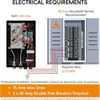 18kW Tankless Water Heater Electric 240V WINTEMP, On Demand Instant Hot Water Heater, Up to 4.3 GPM, with LED Temperature Display, Whole House Hot Water Supply, WiFi Control, ETL Certified