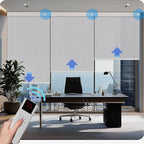 Motorized Blinds with Remote Cordless Automatic Motorized Shades Custom Blinds for Indoor Windows Smart Curtains with Alexa Google Home(Solar Grey,W54 x H72in)