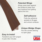 InstaTrim The Original Flexible Trim -10ft Dark Brown 3/4" Wide Caulk Tape - Adhesive Trim with Many Uses Including Caulking for Bathtubs, Sinks, Counters, Tile, Floors - Made in USA