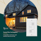 TOPGREENER Kalide Dual Load Dimmer Light Switch, Double LED Dimmer Switch, Full Range Dimming,Single Pole, 200W LED/CFL, UL Listed,TGDDS-W-6PCS, White, 6 Pack