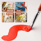 14pcs Acrylic Paint Brushes, Professional Synthetic Bristles Paint Brush Set with Extra Palette Knife - Flat, Filbert, Fan, Dagger, Round, Angle, Rigger Paint Brushes for Oil, Acrylic Canvas Paintings