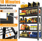 72" H X 48" W X 24" D Heavy Duty Garage Shelving Unit 5 Tier 3500 LBS Storage Shelves Adjustable Industrial Metal Wire Shelf Unit for Garage,Basement,Pantry,Warehouse,Commercial