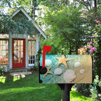 Summer Beach Mailbox Covers Magnetic Coastal Starfish Shells Mailbox Cover Standard Size 21 X 18 Inch Ocean Nautical Post Letter Box Wraps for Outdoor Garden Decoration
