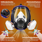 Full Face Respirator Mask with Filters, Anti-Fog Lens Anti-Gas Anti-Dust Gas Mask Against Vapours & Particles, Paint