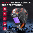 ARCCAPTAIN 3.94" x 3.66" Auto Darkening Welding Helmet, Solar Powered True Color Welding Hood, 1/1/1/1 Top Optical Clarity Welder Helmet, 4 Arc Sensor Wide Shade 4/5-9/9-13 for Stick MIG TIG Cut