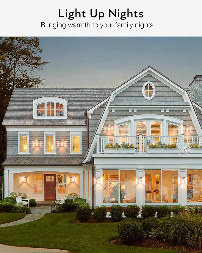 VIANIS 2 Pack White Outdoor Lighting Fixtures, Dusk to Dawn Outdoor Lighting, Exterior Light Fixture Wall Mount for House, Anti-Rust Aluminium Porch Lights Outdoor for Patio, Entryway