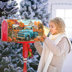 Kawani Fall Mailbox Cover - Autumn Harvest Thanksgiving Pumpkin Farm Truck Magnetic Standard Size 21x18 Inch Rustic Waterproof Post Box Wrap Garden Yard Decor for Outdoor