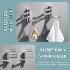 Angle Simple Swivel Towel Hooks, SUS 304 Stainless Steel Foldable Robe Hand Towel Holder for Bathroom Kitchen Wall, Brushed Nickel, 2 Pack