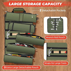 Tool Roll Up Bag, Gifts for Men Dad Husband Him, 1680D Portable Tool Storage for Men, Heavy Duty Tool Organizer with Detachable Pouches&Wrench Roll for Mechanic