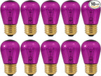 OHLECTRIC Purple Night Light Bulbs (10-Pack) 11-Watt S14 Sign Bulb, Decorative Light Bulbs, E26 Medium Base, Colorful Bulbs, Dimmable, Sign Replacement Lamp for Indoor & Outdoor Use. Avg Hours 5000