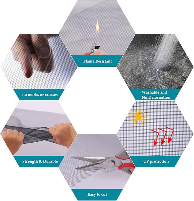 Window Screen Ultra Clear Stainless Steel Window Screen Replacement Mesh High Light Transmission Suitable for Windows Courtyards Patio Porch Pool Door, 48"x84"