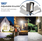 CINOTON 55W LED Flood Light 3CCT (3000K/4000K/5000K), 7700LM Dusk-to-Dawn Photocell Outdoor Security Lighting, 120V IP65 Aluminum Wall Pack for Porch/Barn, 180° Knuckle Mount, 2 Modes, ETL, 2 Pack