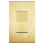 LIDER Brushed Gold Minimalist Decorator Switch with Screwless Wall Plate, Frameless Wall Light Switch, On/Off Rocker Switch, 3-Way or Single Pole, Residential Grade, UL Listed, 3 Wire, 15A 120-277VAC