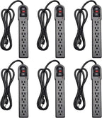 KMC 6-Outlet Surge Protector Power Strip 6 Pack