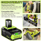 Replacement for Ryobi 18V Battery: 2 Pack 6.0Ah for Ryobi Lithium 18v Battery P108 P102 P107 P109 Cordless Power Tools Fits Craft Creator