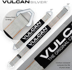 VULCAN Complete Axle Strap Tie Down Kit with Wire J-Hook Ratchet Straps - Silver Series Webbing - Includes (4) 22 and (4) 36 Inch Axle Tie Downs, and (4) 8' Wire Hook Straps