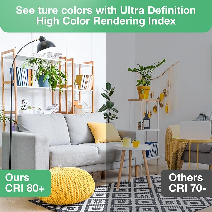 LED Light Bulbs, 100 Watt Equivalent LED Bulbs A19, 5000K Daylight Light Bulbs, 1500 Lumens, E26 Standard Base, Non-Dimmable, 13W Bright White LED Bulbs for Bedroom Home Office, 6 Pack