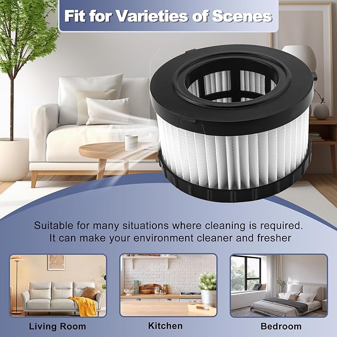 Vac Filter fit for DEWALT DC5151H DCV517B DC515 DCV517 DCV517M1 DC515B 18V 20V Wet Dry Portable Vacuum 2 Pack LUXRILIX