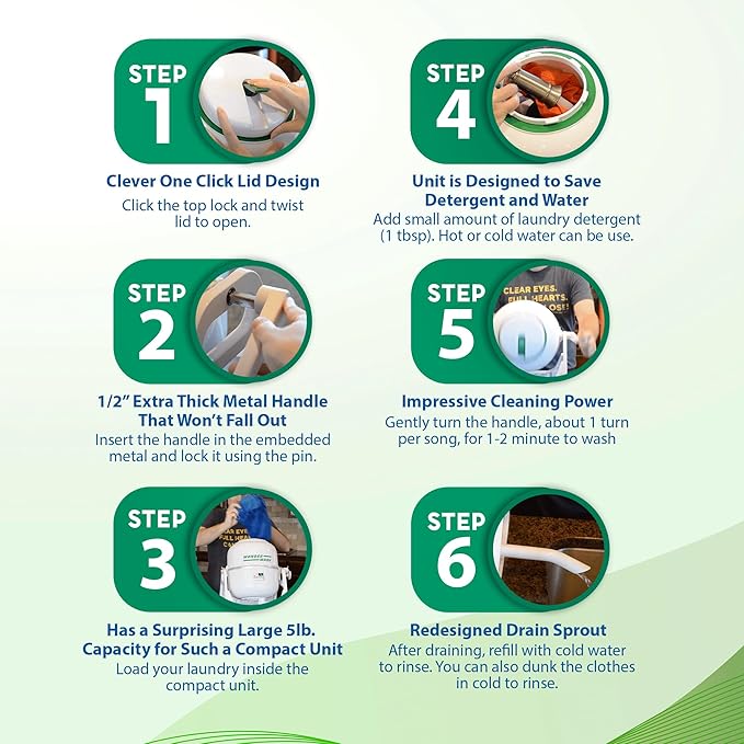 WonderWash Portable Washing Machine for Apartment & Tiny Spaces - Manual Hand Clothes Washer with Retro Design - Clean Laundry Anywhere with Our Countertop, Non-Electric, Small Washer - Pink