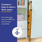Step Ladders Folding 4-Step Woodgrain Finish Aluminum Foldable Step Stool,Anti-Slip Portable Sturdy for Home & Kitchen Office 330 lbs