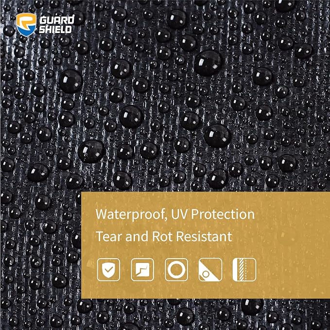 GUARD SHIELD Tarps Heavy Duty Waterproof 16x20 Feet Black Poly Tarp Cover Outdoor Thick UV Resistant Tarpaulin with Grommets 10mil (2-Pack)