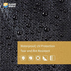 GUARD SHIELD Tarps Heavy Duty Waterproof 20x20 Feet Black Poly Tarp Cover Square Outdoor Thick UV Resistant Tarpaulin with Grommets 10mil