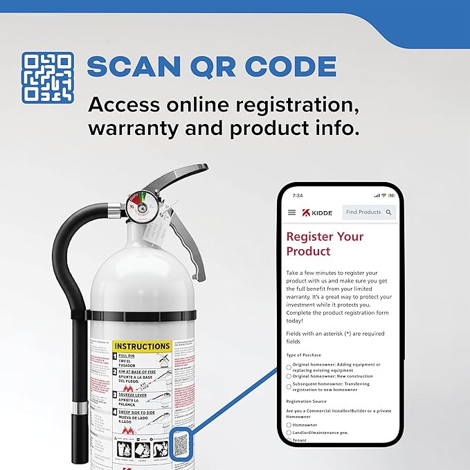 Kidde Fire Extinguisher for Boats, Single-Use 2A10BC