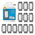 Lutron Caseta Original Smart Dimmer Switch (Lutron Smart Hub Required), for LED Lights, 150 Watt, Single-Pole/3-Way, No Neutral Required, PD-6WCL-WH, White, 12 Pack