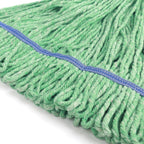 Matthew Cleaning Heavy Duty Mop Head Commercial Replacement for General and Floor Cleaning , Wet Industrial Blue Cotton Looped End String Head Refill (Case of 36) Green