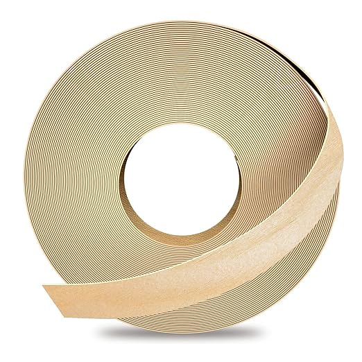 GSCIT Club Birch Edge Banding, 1/2 inch x 100ft roll of Veneer Edge Banding -Pre-glued Flexible, Real Wood Tape Banding for Cabinet Repair Furniture Restoration