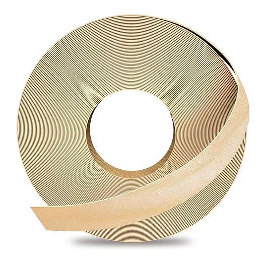 GSCIT Club Birch Edge Banding, 1 inch x 100ft roll of Wood Veneer Edge Banding Pre-glued Flexible, Real Wood Tape for Cabinet Repair & Furniture Restoration