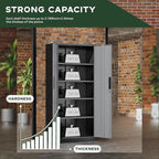 Greenvelly Metal Garage Storage Cabinet, 72" Black Gray Tool Steel Locking Cabinet with Doors and 4 Shelves, Tall Cabinets for Garage Storage Systems Lockable File Cabinet for Home Office,Garage