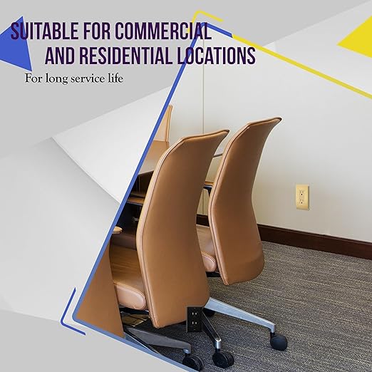 ENERLITES Elite Series Decorator Receptacle Outlet Child Safe Tamper-Resistant, Gloss Finish, Self-Grounding, Residential Grade, 15A 125V, 61501-TR-GDWBP, Brushed Gold