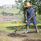 VNIMTI Cultivator for Gardening, 4 Tines Garden Cultivator with Fiberglass Handle, 58 Inches