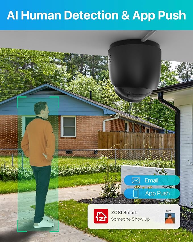 ZOSI C220 4Pack 4MP 2.5K QHD Add-On PoE IP Camera Outdoor, 1440p Surveillance Outdoor Camera to Home Security System, Only Work with ZOSI PoE NVR, 100ft Night Vision, AI Human Detection, One-Way Audio