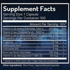 ADK Vitamin Supplement with Network Antioxidants - A, D3, K2 (MK-7 Non-Soy) and E with CoQ10 and Alpha Lipoic Acid - For Vision, Strong Bones and Teeth, and Immune Support - D3 5000 iu Complex