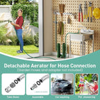 Wall Mount Commercial Sink Faucet with 8" Swivel Spout, 8" Center Wall Mount Kitchen Faucet, Dual Handles Brass Utility Sink Faucet for Laundry Room Restaurant