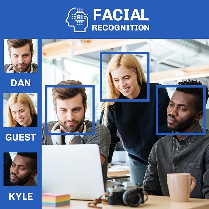 GW Security 4K Smart AI Security Camera System, 8 Channel 12MP PoE NVR, 4 x UHD 4K 8MP IP Outdoor Indoor Microphone Bullet Cameras, Face Recognition/Human/Vehicle Detection, 2TB Hard Drive